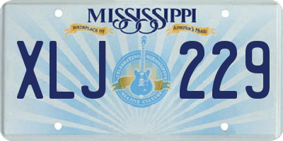MS license plate XLJ229