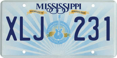 MS license plate XLJ231