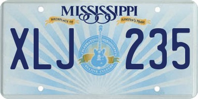 MS license plate XLJ235