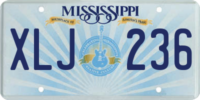 MS license plate XLJ236