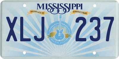 MS license plate XLJ237