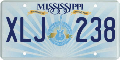 MS license plate XLJ238