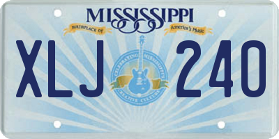 MS license plate XLJ240