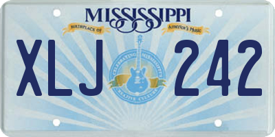 MS license plate XLJ242