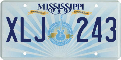 MS license plate XLJ243