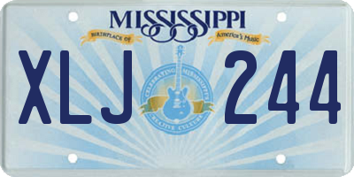 MS license plate XLJ244