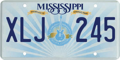 MS license plate XLJ245
