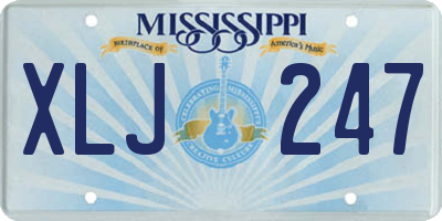 MS license plate XLJ247
