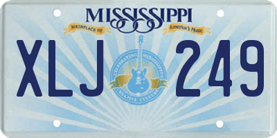 MS license plate XLJ249