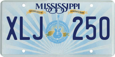 MS license plate XLJ250