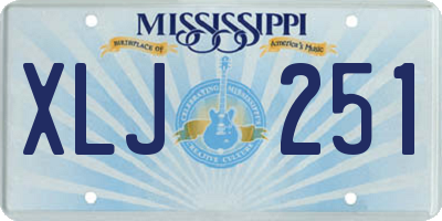 MS license plate XLJ251