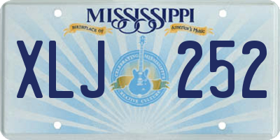 MS license plate XLJ252