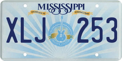 MS license plate XLJ253