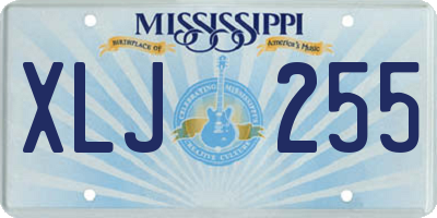 MS license plate XLJ255