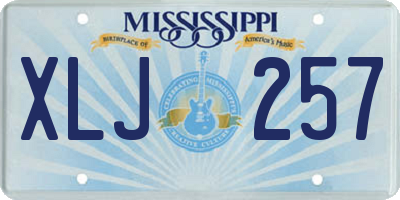 MS license plate XLJ257