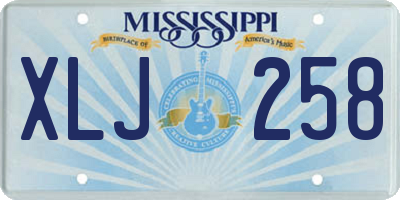 MS license plate XLJ258