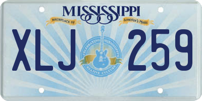 MS license plate XLJ259