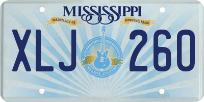 MS license plate XLJ260