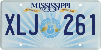 MS license plate XLJ261