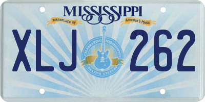 MS license plate XLJ262