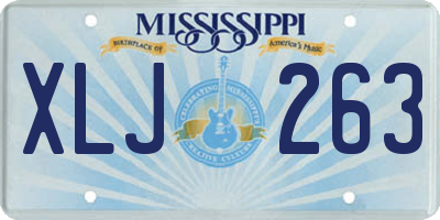 MS license plate XLJ263