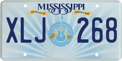 MS license plate XLJ268