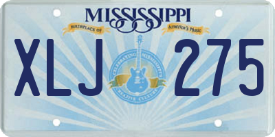 MS license plate XLJ275