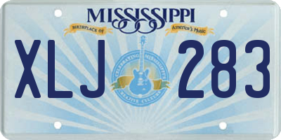 MS license plate XLJ283