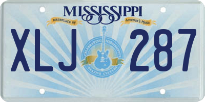 MS license plate XLJ287