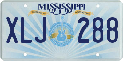 MS license plate XLJ288