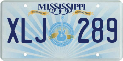 MS license plate XLJ289