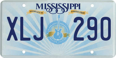 MS license plate XLJ290