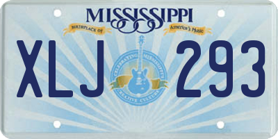 MS license plate XLJ293