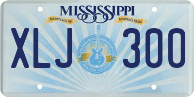 MS license plate XLJ300
