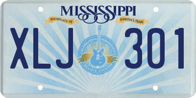 MS license plate XLJ301