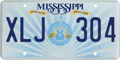 MS license plate XLJ304