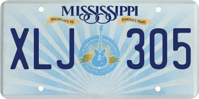 MS license plate XLJ305