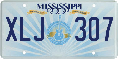 MS license plate XLJ307