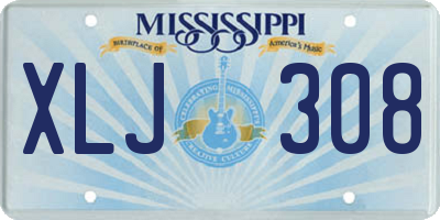 MS license plate XLJ308