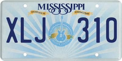 MS license plate XLJ310