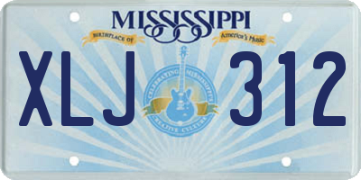 MS license plate XLJ312