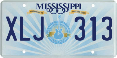 MS license plate XLJ313