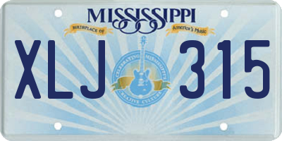 MS license plate XLJ315