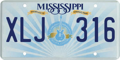 MS license plate XLJ316