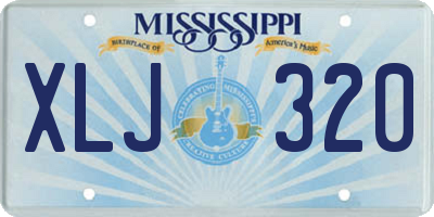 MS license plate XLJ320
