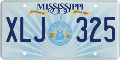 MS license plate XLJ325