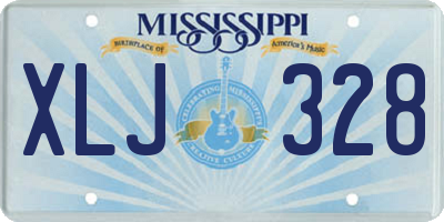 MS license plate XLJ328