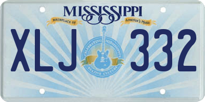 MS license plate XLJ332