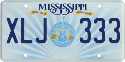 MS license plate XLJ333