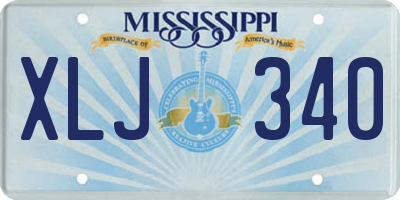 MS license plate XLJ340